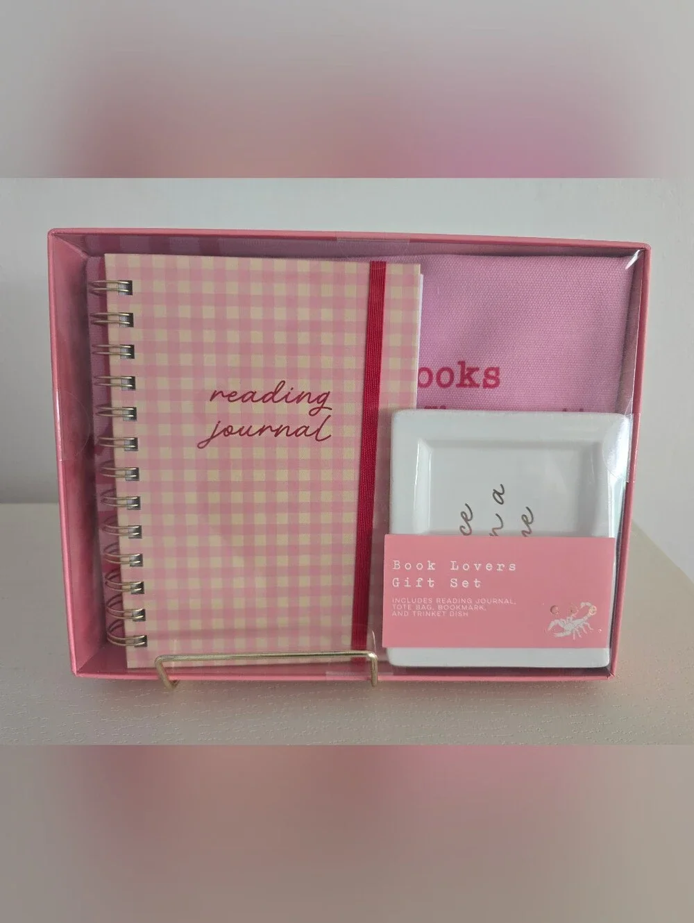 Reading Journal Gift Set in Mint Or Pink
